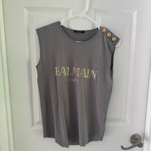 Authentic Balmain gray 3 button tank top size 34 xs